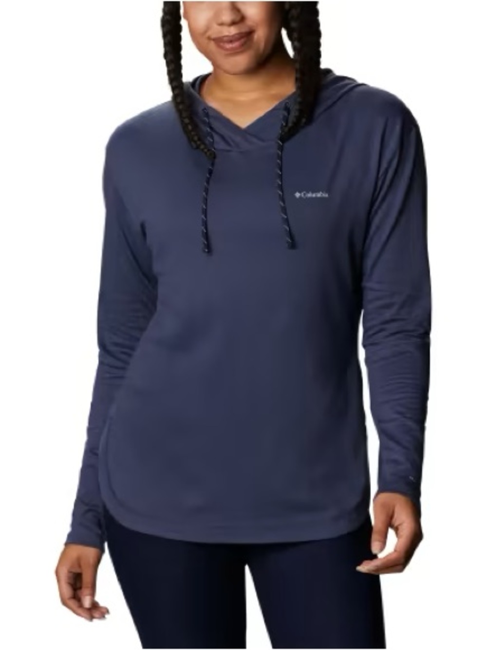 Columbia Women's Navy Long-Sleeve Hooded tee